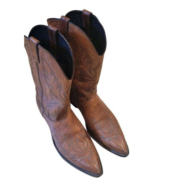Vintage Code West Men’s Brown Leather Cowboy Boots Size 10½ main image 5